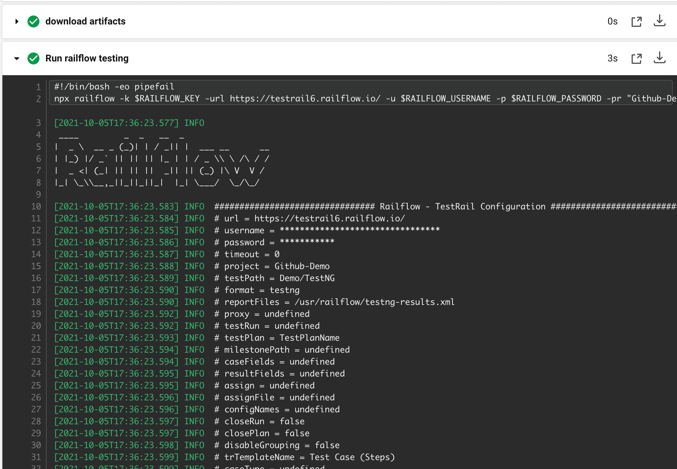 circleci job output 