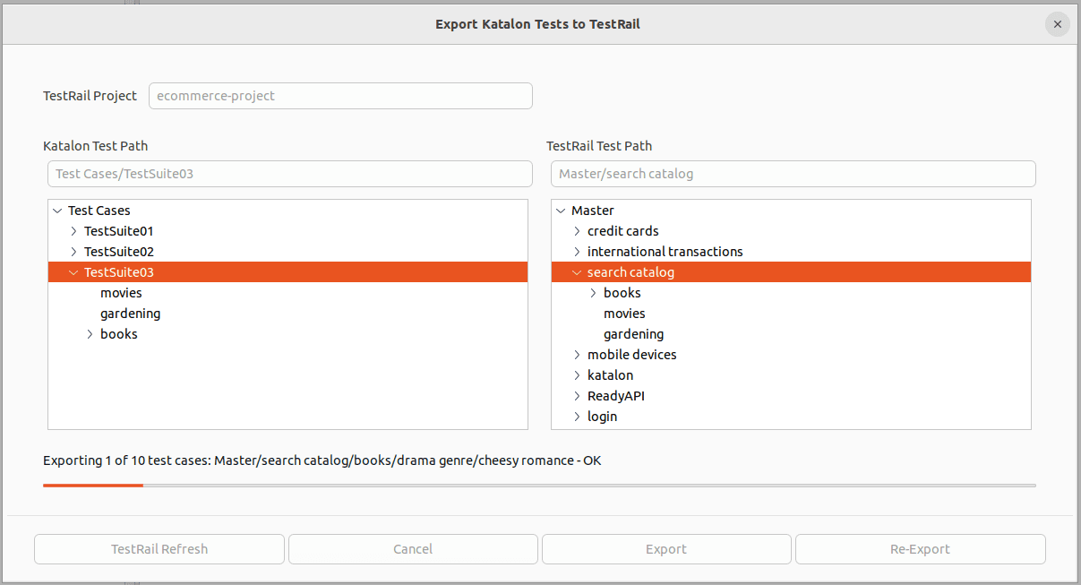 export tests