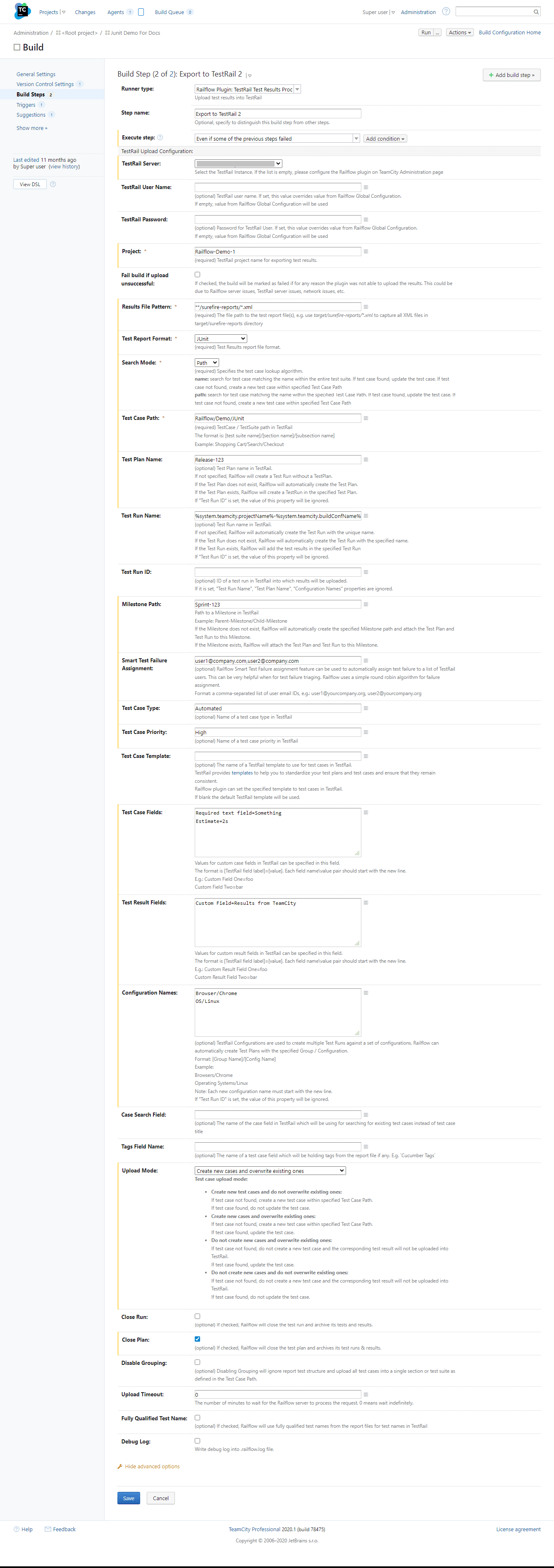 TeamCity project config